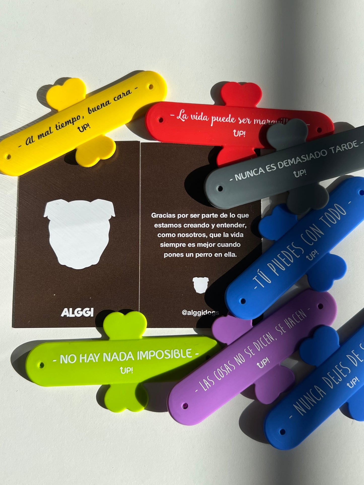 Pack 7 soportes con frases para móvil